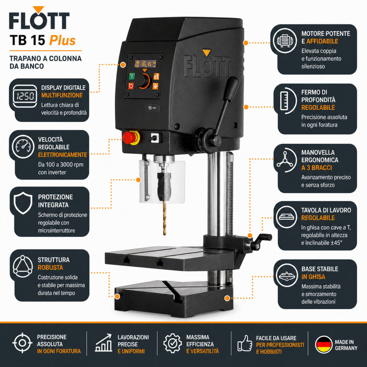 Perceuse à colonne Flott TB 15 Plus