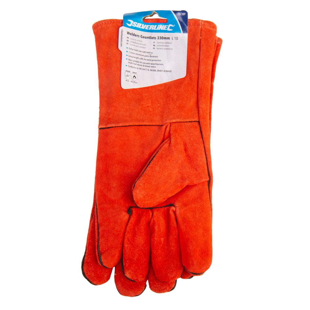 Guanti da saldatura Silverline in cuoio spaccato – Resistenti e foderati