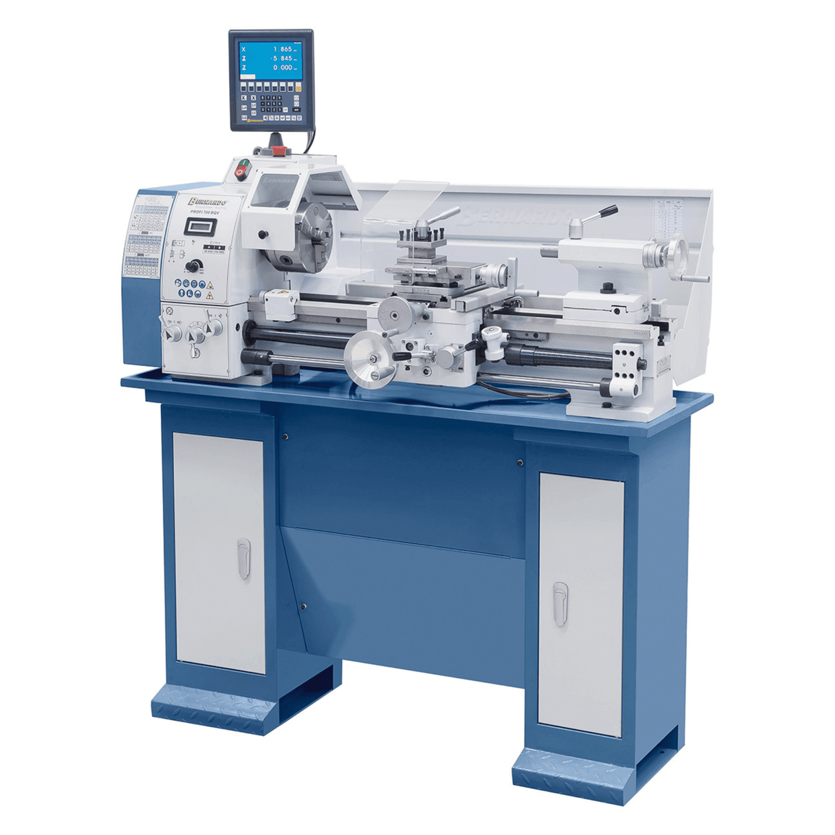 Tornio Bernardo Profi 700 BQV Vario / 230 V con DRO – Compatto e preciso
