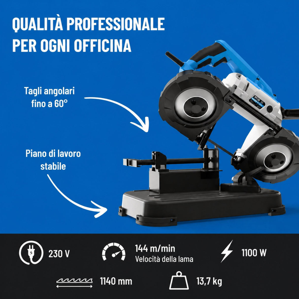 Scie à ruban pour métaux Güde MBS 1100 professionnelle 1100 W