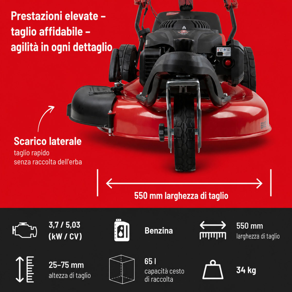 Tondeuse à gazon à trois roues Güde BIG WHEELER 554.2 R