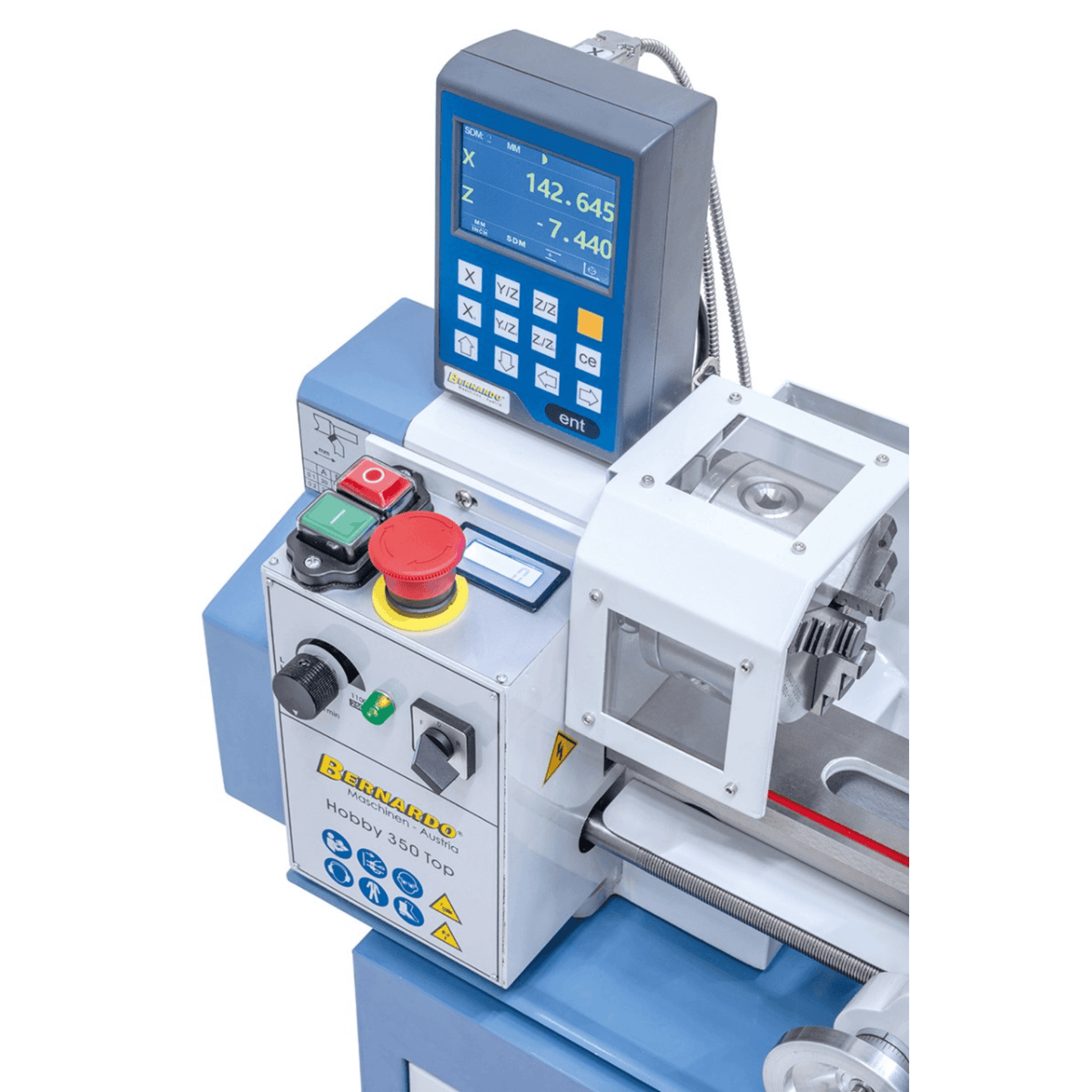 Tour à métaux Bernardo Hobby 350 Top compact avec affichage numérique 2 axes