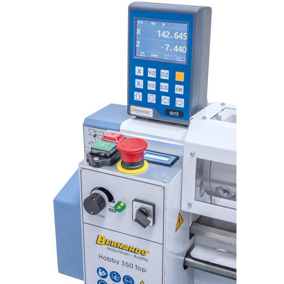 Tour à métaux Bernardo Hobby 350 Top compact avec affichage numérique 2 axes