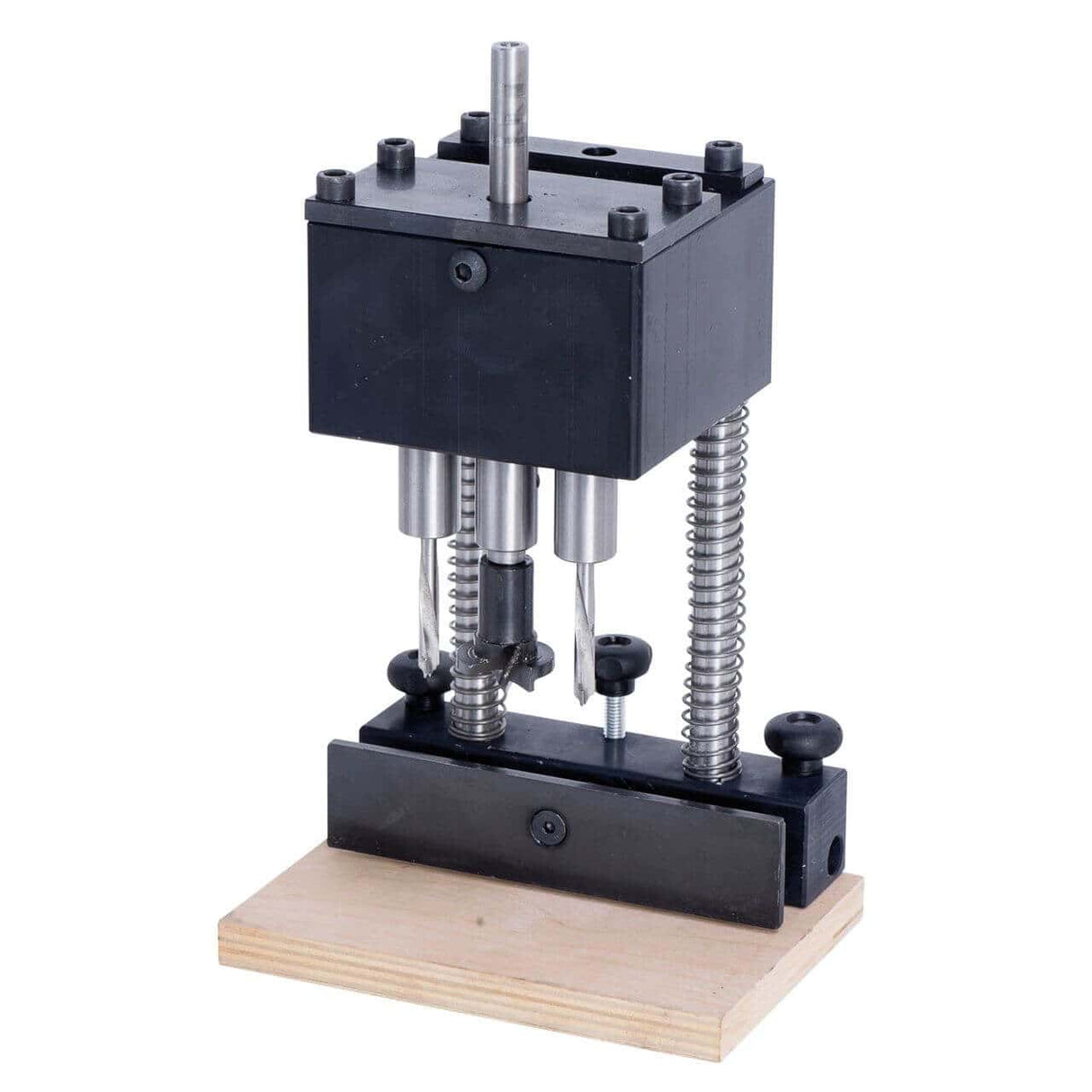 Testa di foratura Bernardo 43 mm per maniglie finestra, in acciaio di precisione con pinza per trapani, ideale per forature simultanee perfettamente allineate su infissi in legno, PVC o alluminio.