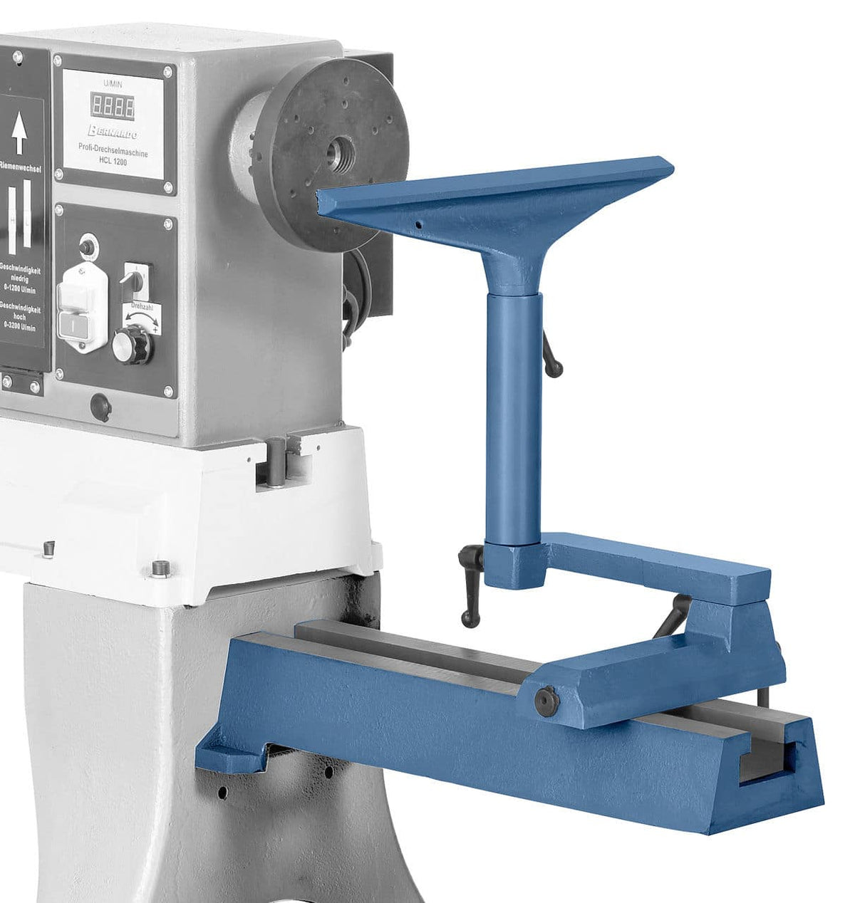 Dispositivo per tornitura esterna Bernardo in acciaio, compatibile con HCL 1200, HCL 1200 Top, KDM e KDH, per la lavorazione di pezzi di grande diametro con stabilità e precisione.