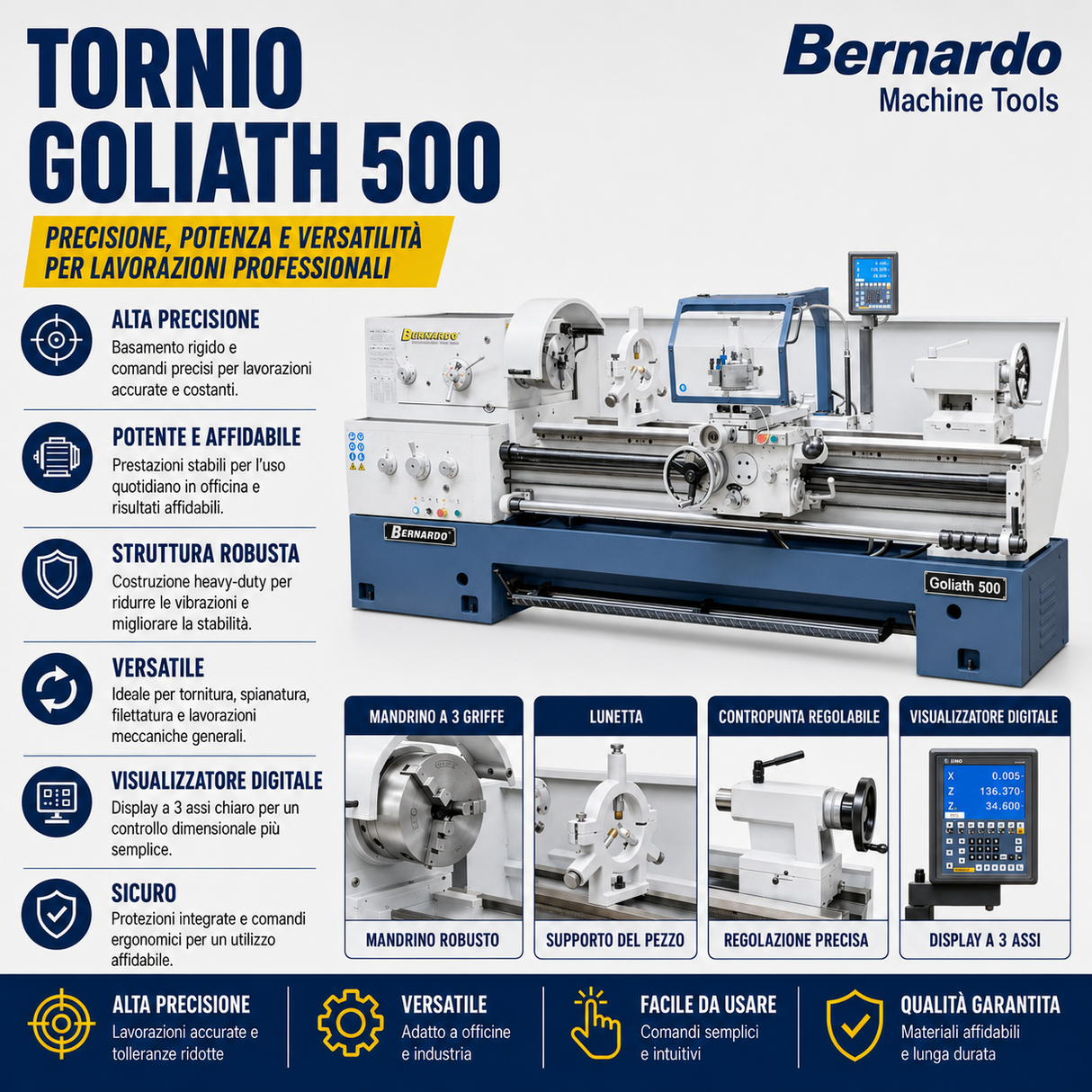 Tour à métaux Bernardo Goliath 500 x 1000
