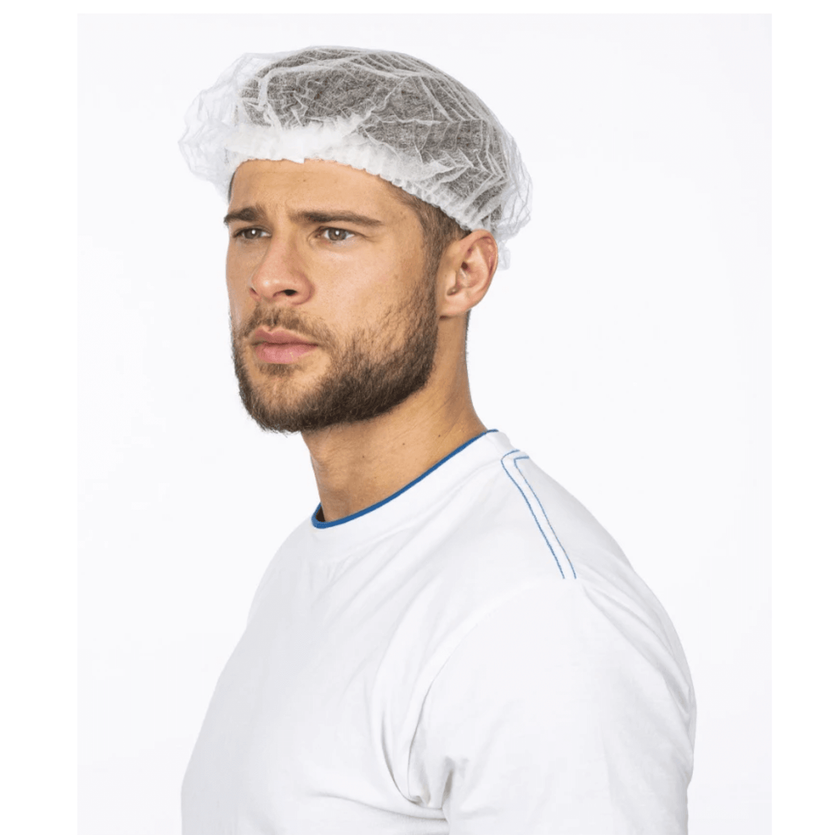 Cuffia monouso ARDONĀ® ULA in polipropilene bianco, design a clip per perfetta aderenza, confezione da 100 pezzi.