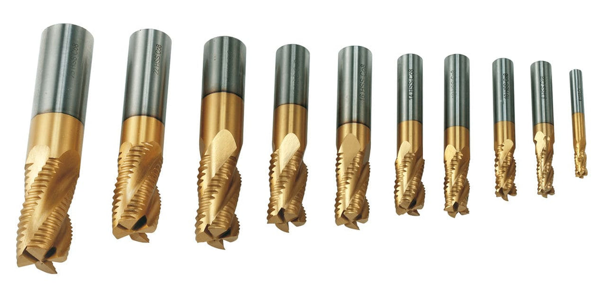 Kit fresa con codolo, rivestimento in stagno HSS, 10 pezzi
