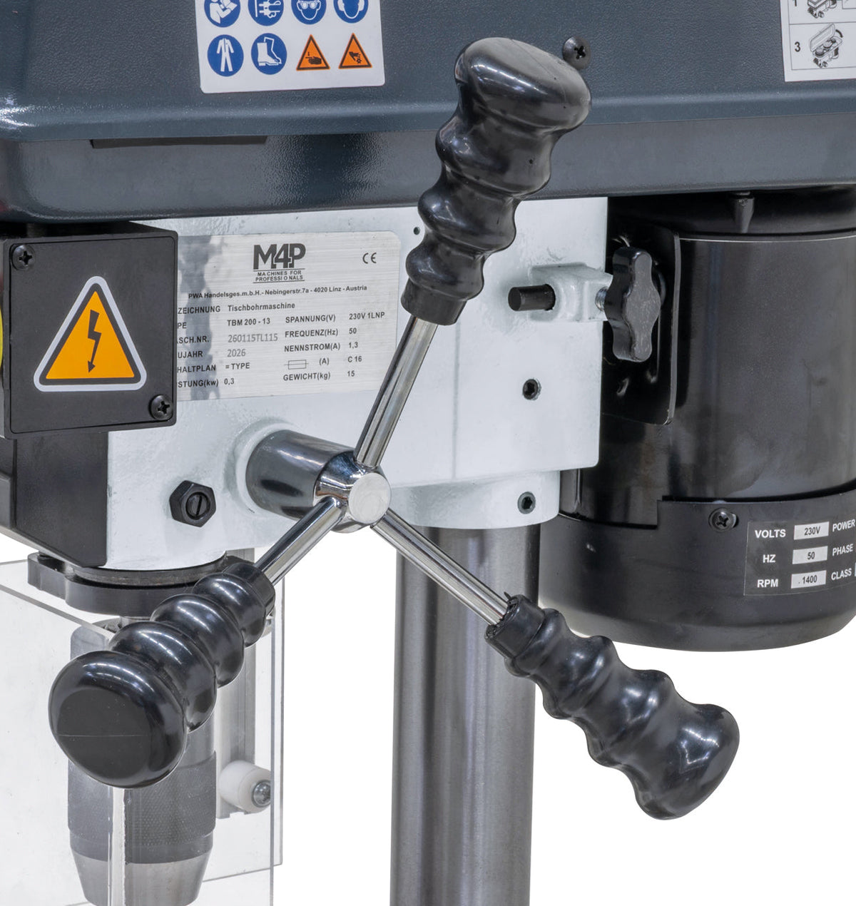 Trapano da banco TBM 200 - 13 / 230 V - leva di avanzamento