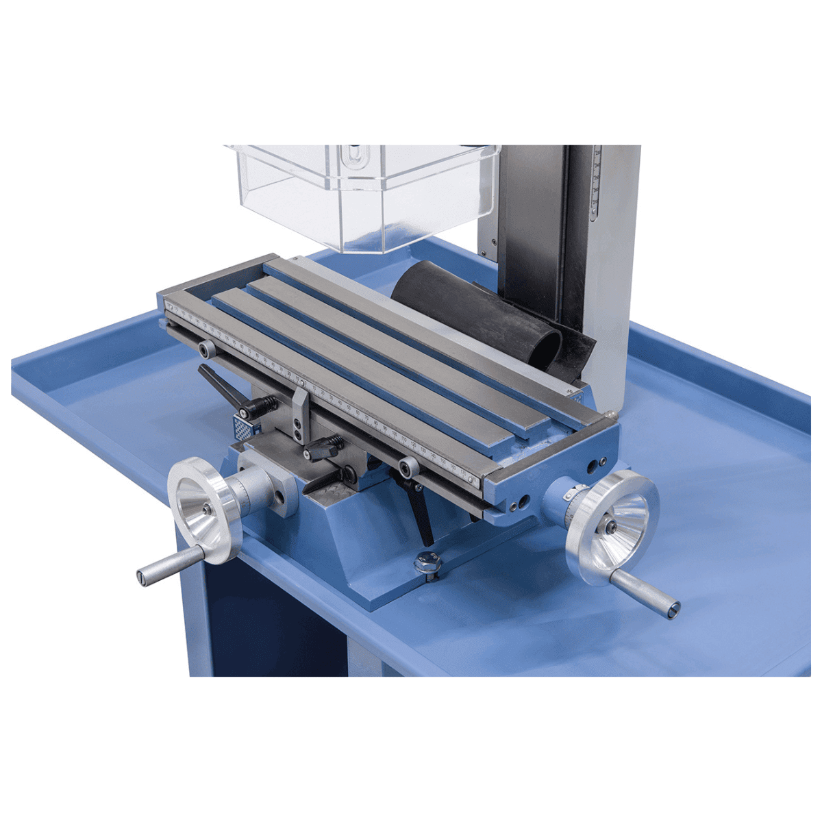Perceuse-fraiseuse Bernardo KF 16 Vario avec afficheur digital 3 axes DT 40 – capacité de perçage Ø 16 mm, capacité de fraisage Ø 50 mm, table 400 × 120 mm, tête inclinable -90°/+90°, moteur 0,5 kW, 230V monophasé, poids 60 kg