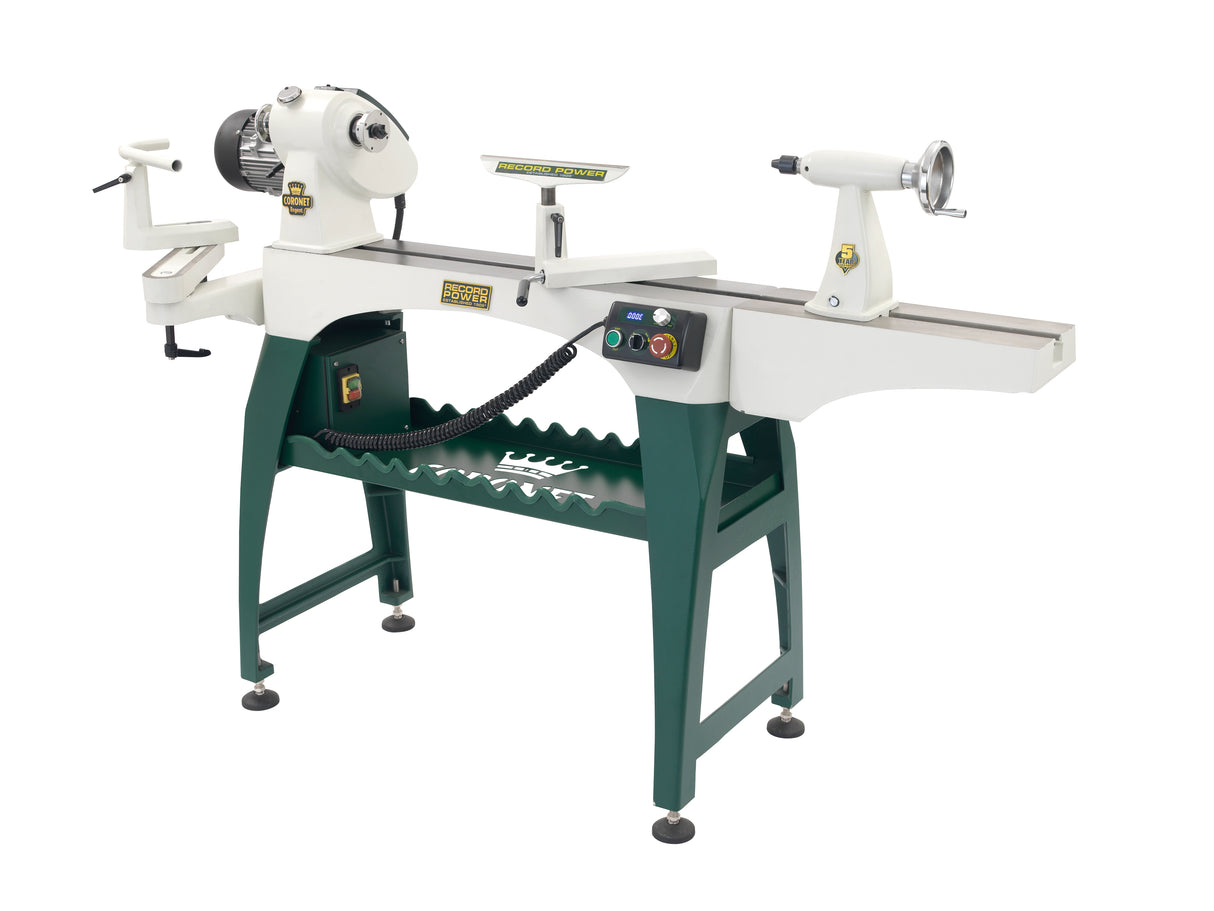 Record Power Tornio per legno in ghisa a testa girevole – 230 V