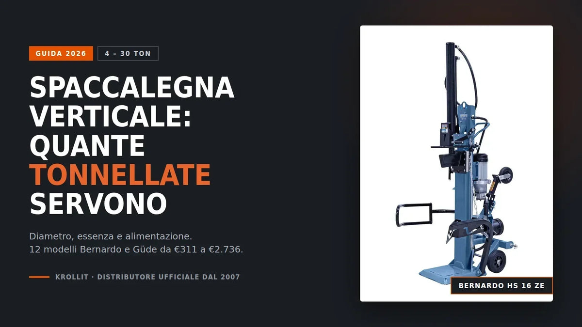 Spaccalegna verticale: quante tonnellate servono per diametro ed essenza