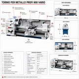 Tour à métaux Bernardo Profi 900 Vario - 230 V