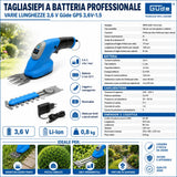 Set d’entretien du jardin sans fil Güde GPS 3,6V-1.5
