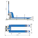 Transpalette manuel Güde 2500 kg – PU (fourches 1800 mm)