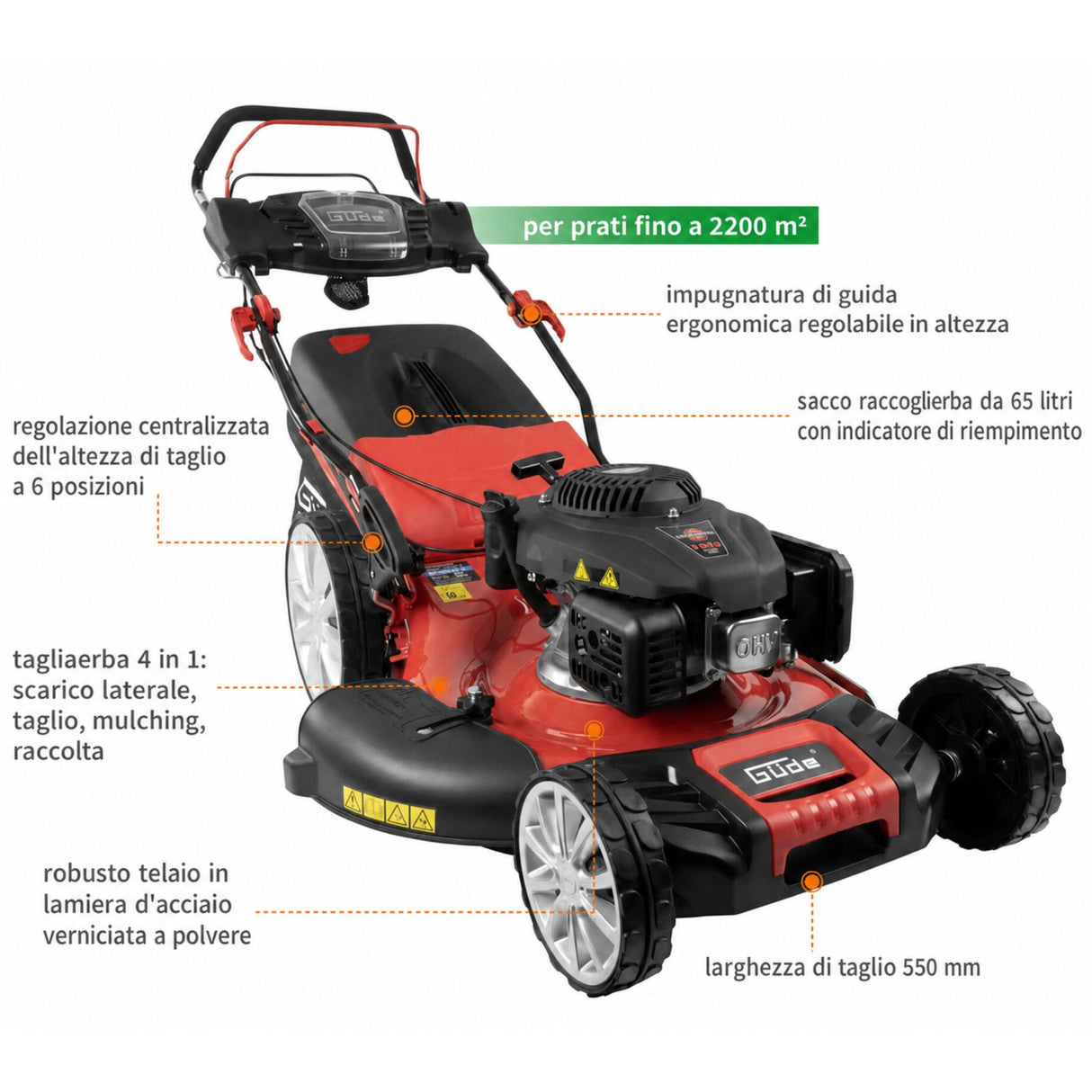 Tondeuse thermique Güde BIG WHEELER 554.3 R