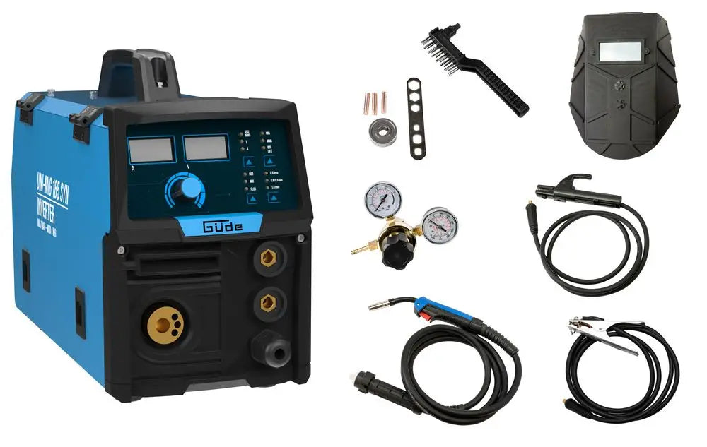 Poste à souder multiprocédé Güde Uni-Mig 165 SYN – onduleur monophasé 230V, MIG/MAG, MMA, fil fourré et TIG
