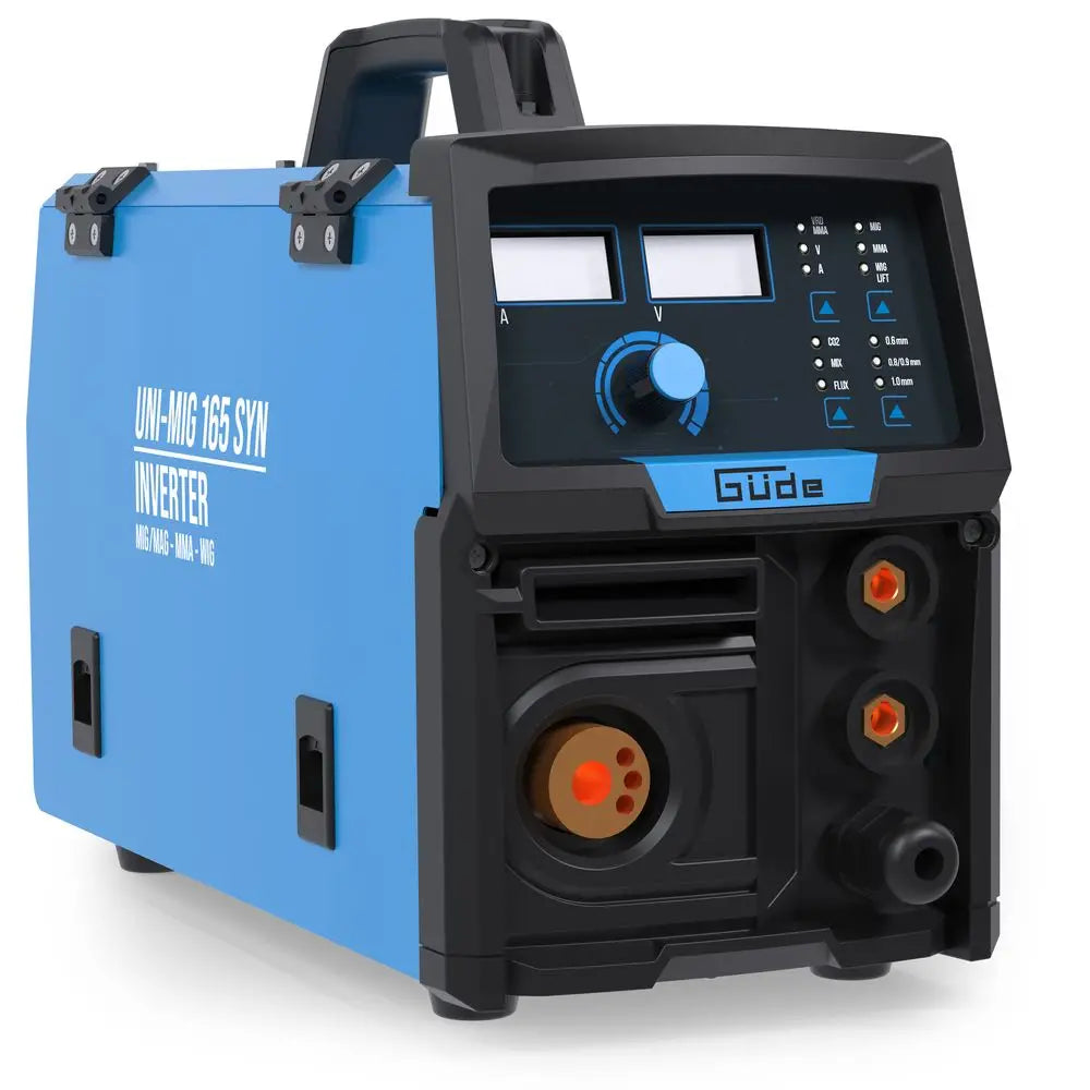 Poste à souder multiprocédé Güde Uni-Mig 165 SYN – onduleur monophasé 230V, MIG/MAG, MMA, fil fourré et TIG