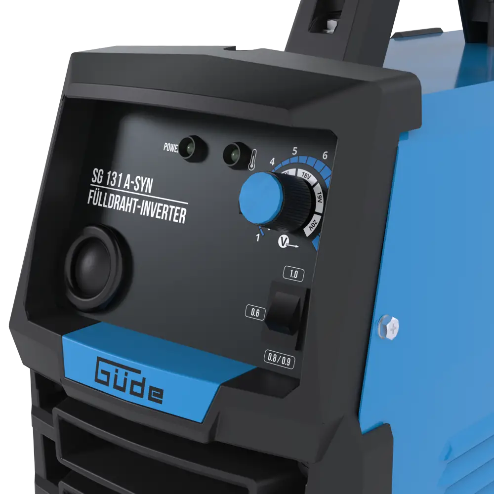 Saldatrice a filo animato Güde SG 131 A-SYN – inverter 20-120 A, senza gas, sinergica