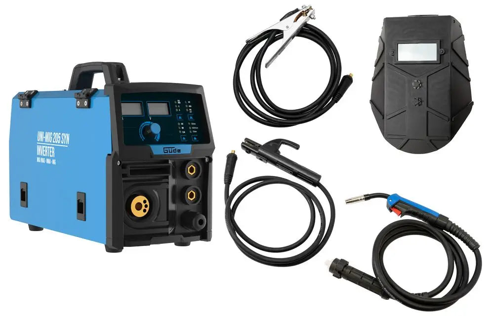 Poste à souder inverter multiprocédés Güde Uni-Mig 205 SYN – MIG/MAG, MMA, fil fourré et TIG