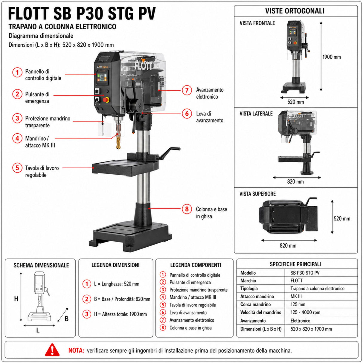 Perceuse à colonne Flott SB P30 STG PV