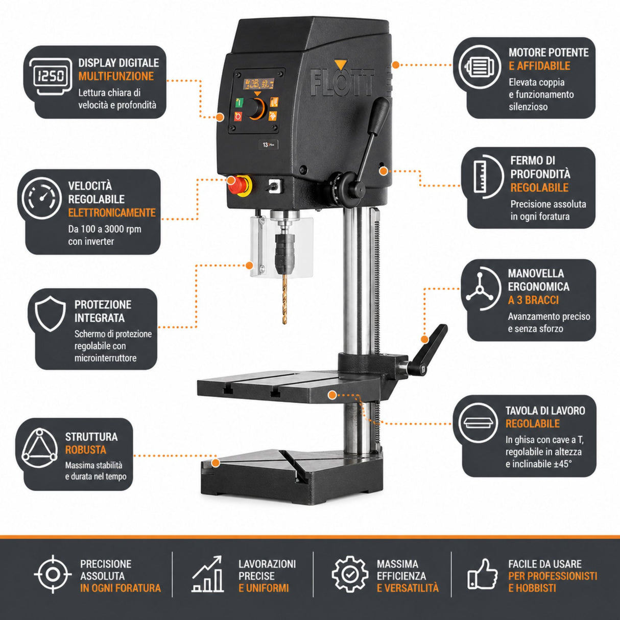 Perceuse à colonne Flott TB 13 Plus B16