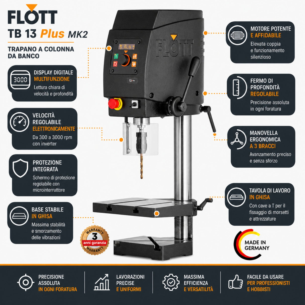 Perceuse à colonne Flott TB 13 Plus MK2
