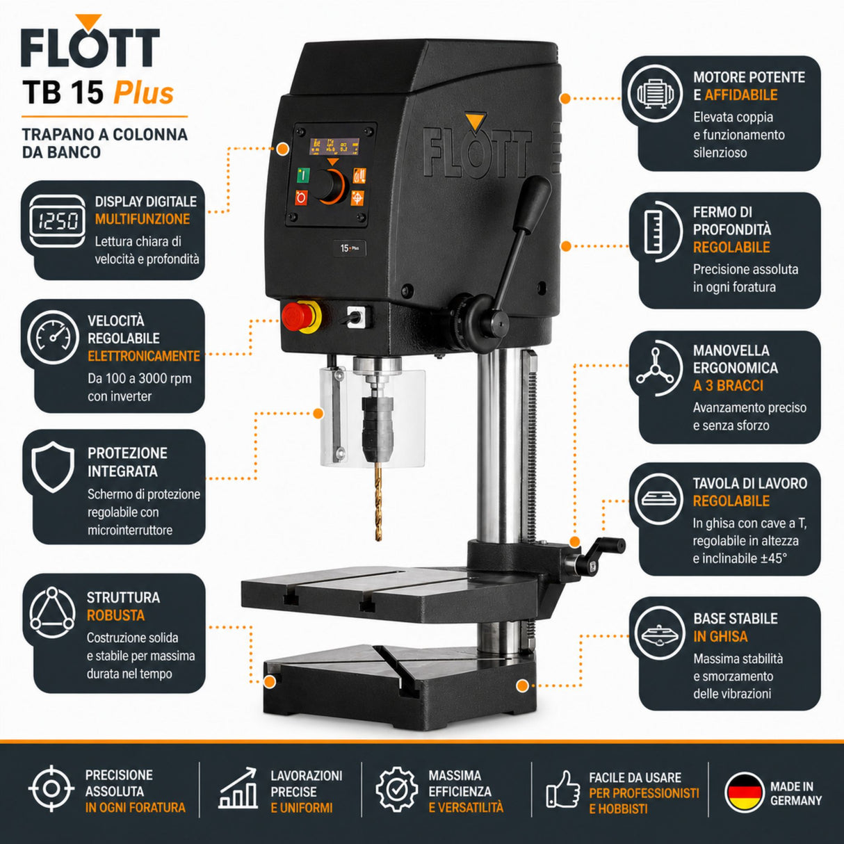 Perceuse à colonne Flott TB 15 Plus