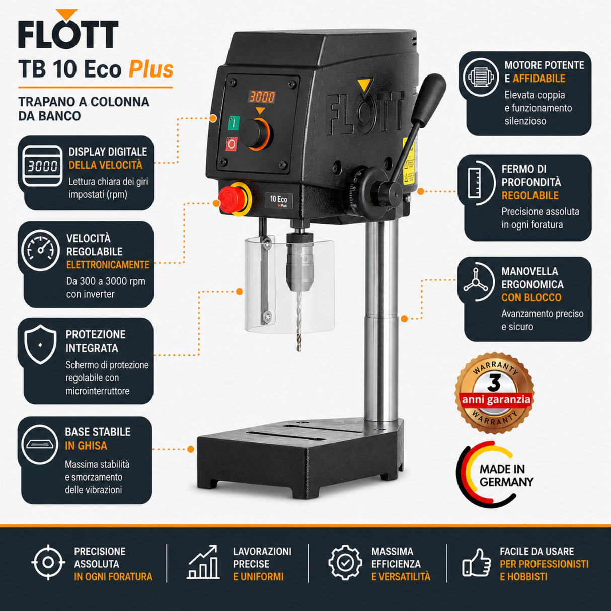 Perceuse à colonne Flott TB 10 Eco Plus