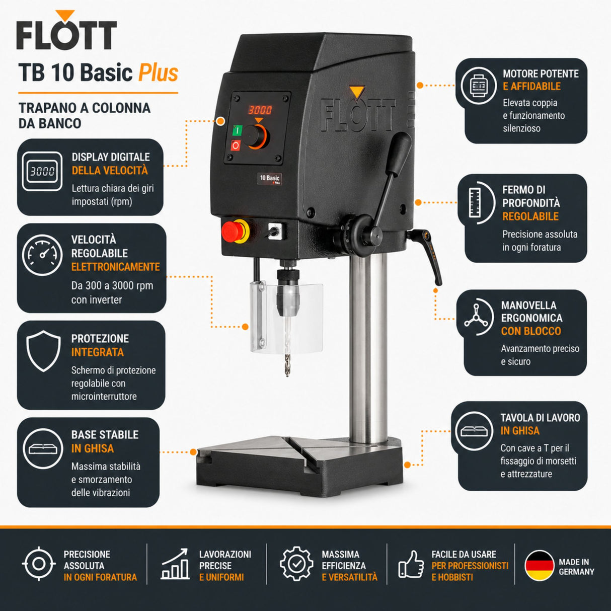 Perceuse à colonne Flott TB 10 Basic Plus