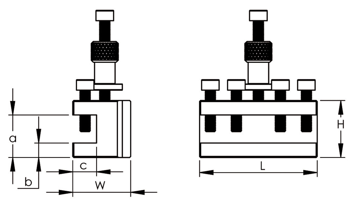 Supporto intercambiabile con un inserto dritto per le dimensioni 20