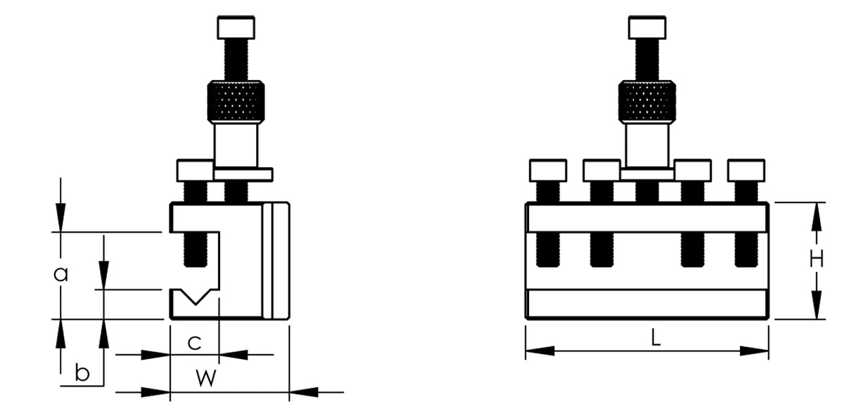 Supporto intercambiabile con un inserto prismatico per le dimensioni 20