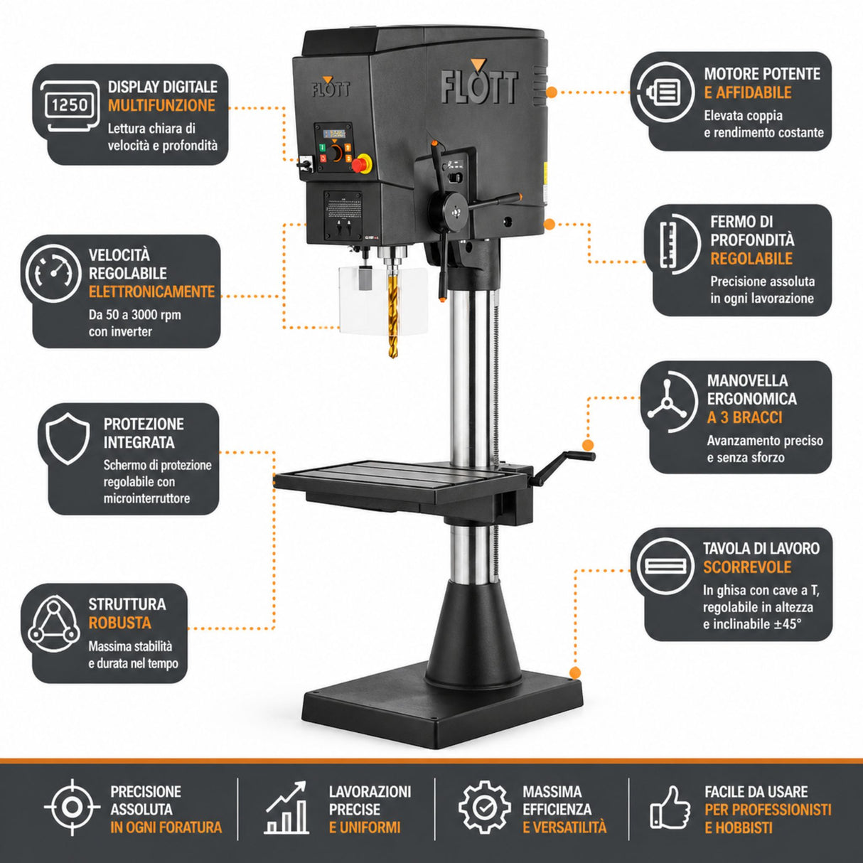 Perceuse à colonne Flott SB 40 MV Plus