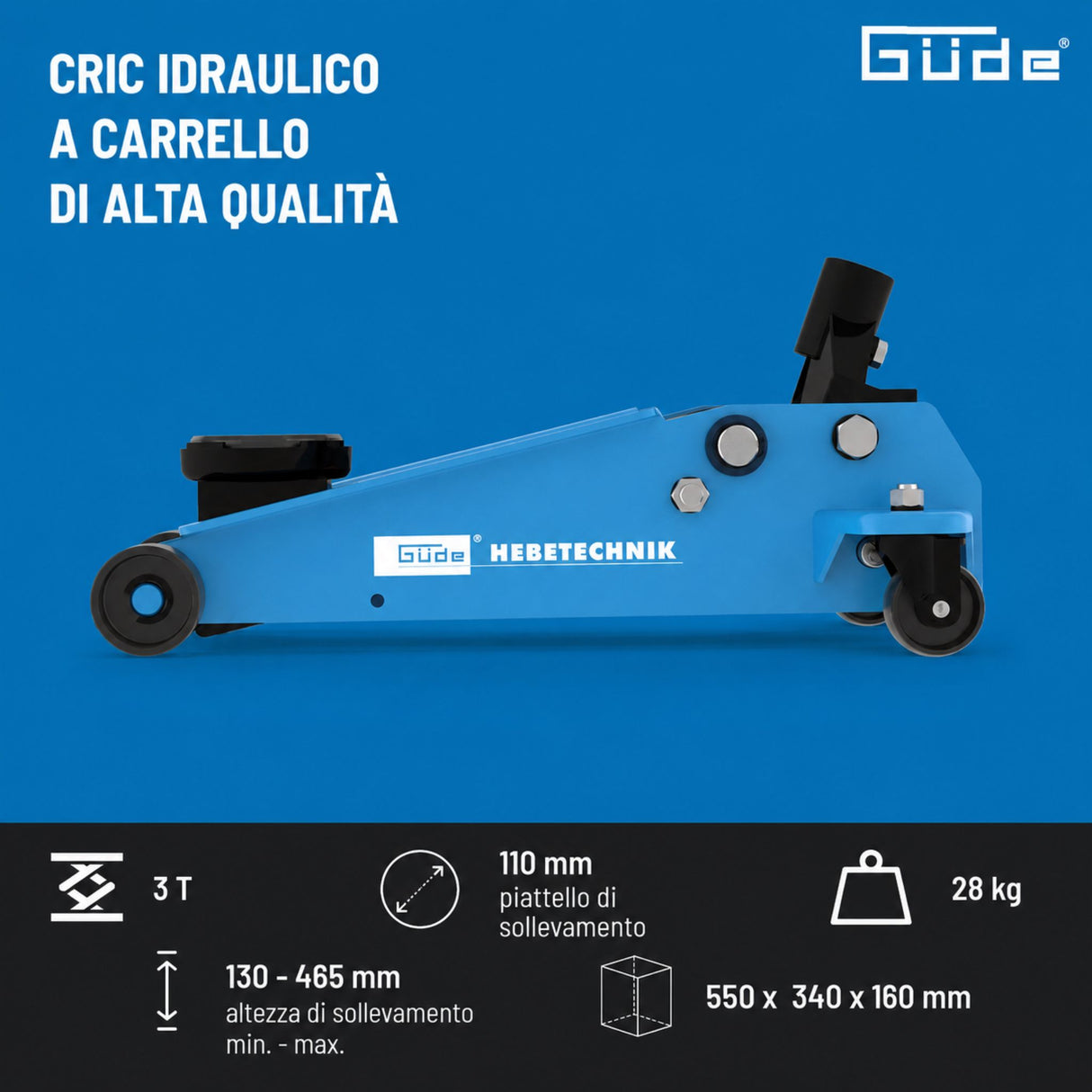 Cric hydraulique roulant Güde GRH 3/470