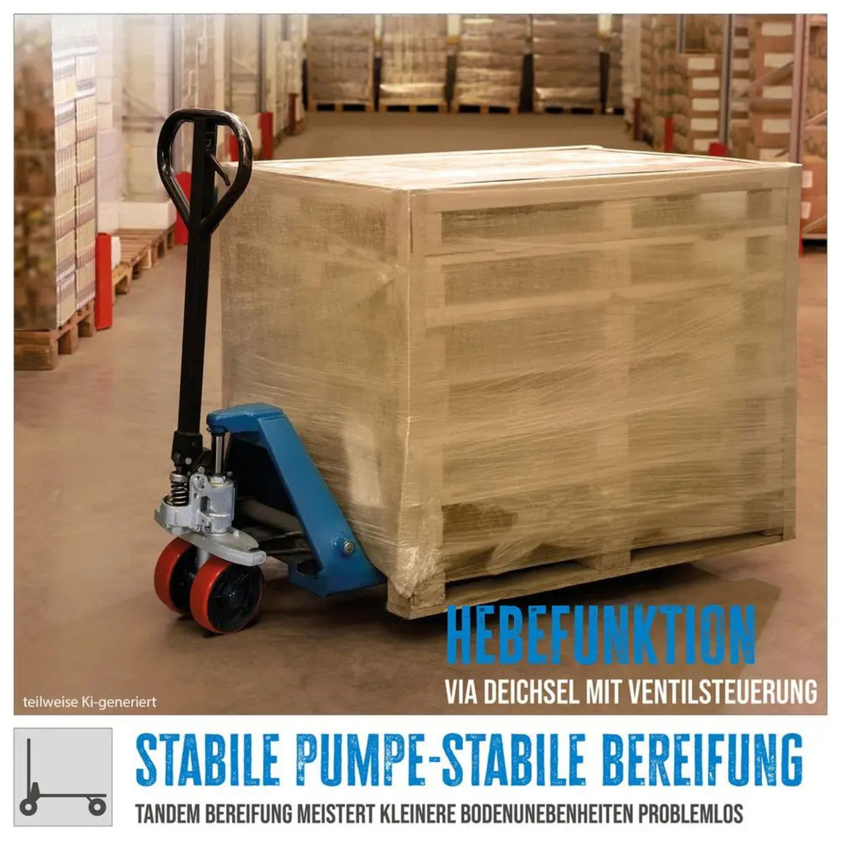 Transpalette manuel Güde 2500 kg – PU (fourches 1800 mm)