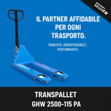 Chariot élévateur manuel Güde 2500 kg