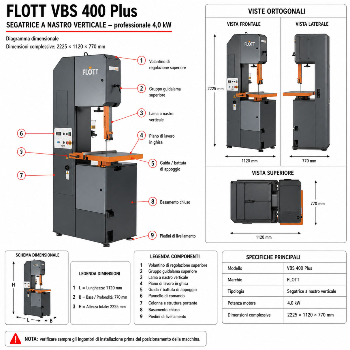 Scie à ruban pour métaux Flott VBS 400 Plus Scie à ruban verticale