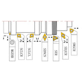 Set di Utensili da Tornio con Inserti in Metallo Duro, 20 mm, Set P