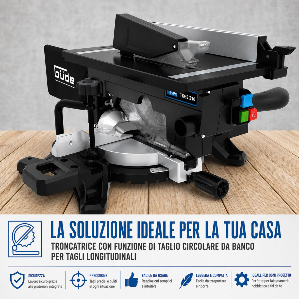 Güde TKGS 210 – Scie à onglets combinée avec laser intégré