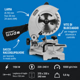 Güde GKS 2134.1 – Scie à onglets compacte pour coupes d'angle et d'onglet 1100 W