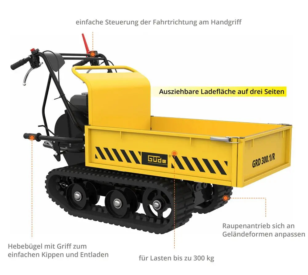Minidumper cingolato Güde GRD 300.1/R – 300 kg Euro V