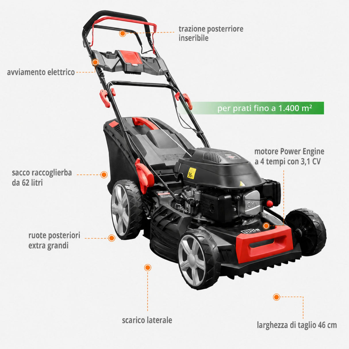 Tondeuse Güde ECO WHEELER 464.4 R Li ES