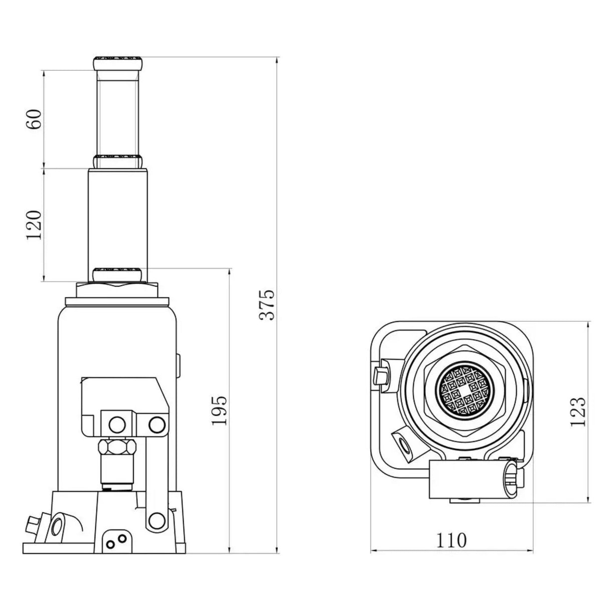 Cric bouteille Güde GSH-10T