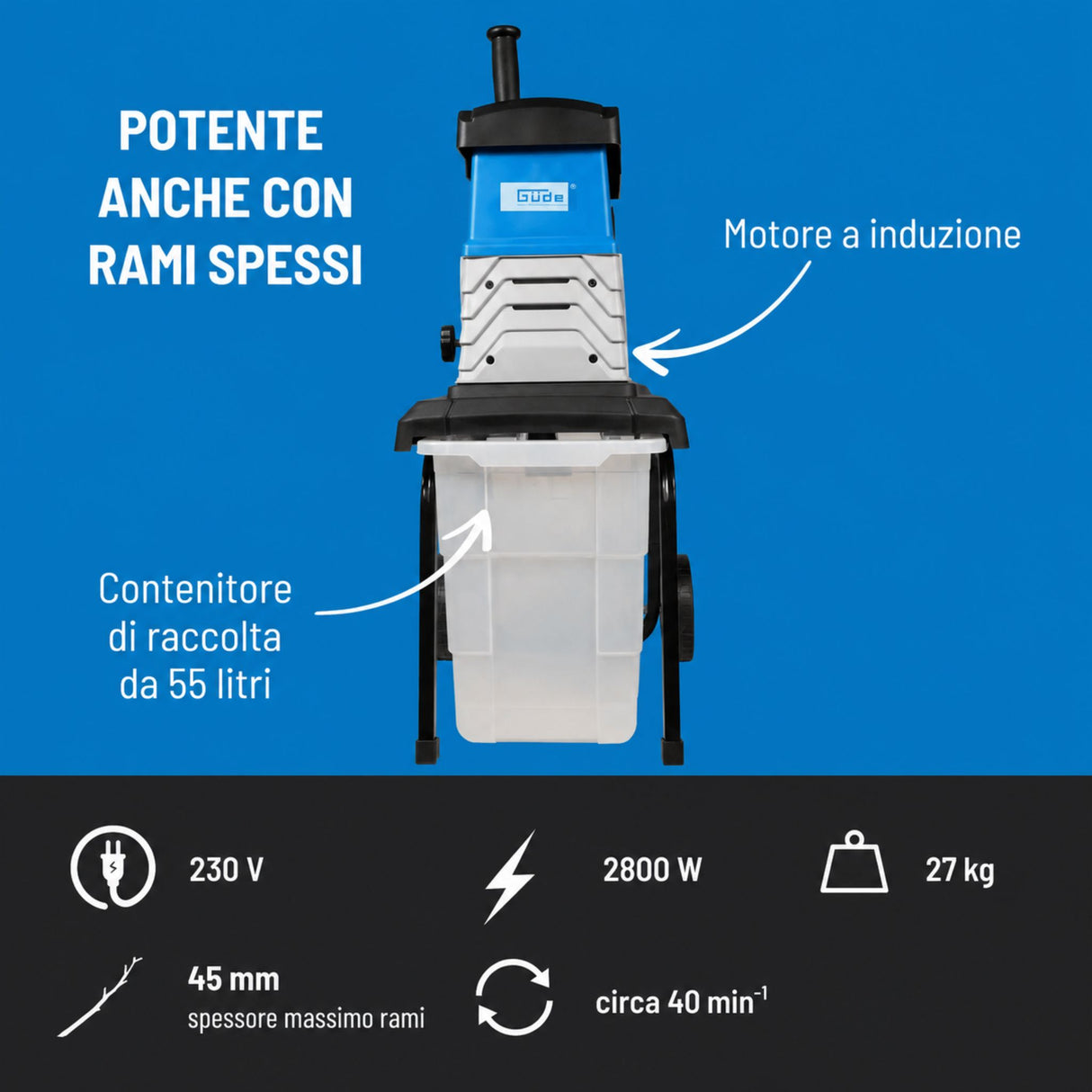 Broyeur silencieux Güde GH 2800 SUPER SILENT