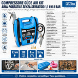Compresseur d'air portable Güde Airpower 180/08