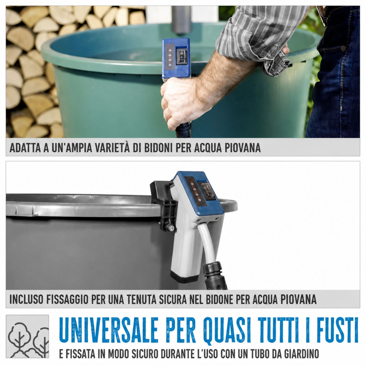 Pompa per cisterna d'acqua piovana a batteria Güde RFP 12-201-04