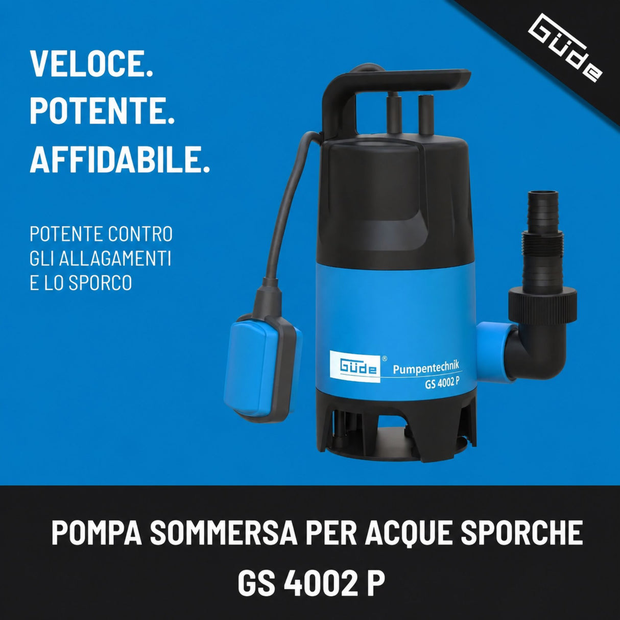 Güde Pompe submersible pour eaux chargées GS 4002 P