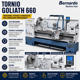 Tour à métaux Bernardo Goliath 660 x 2000 avec afficheur numérique 3 axes