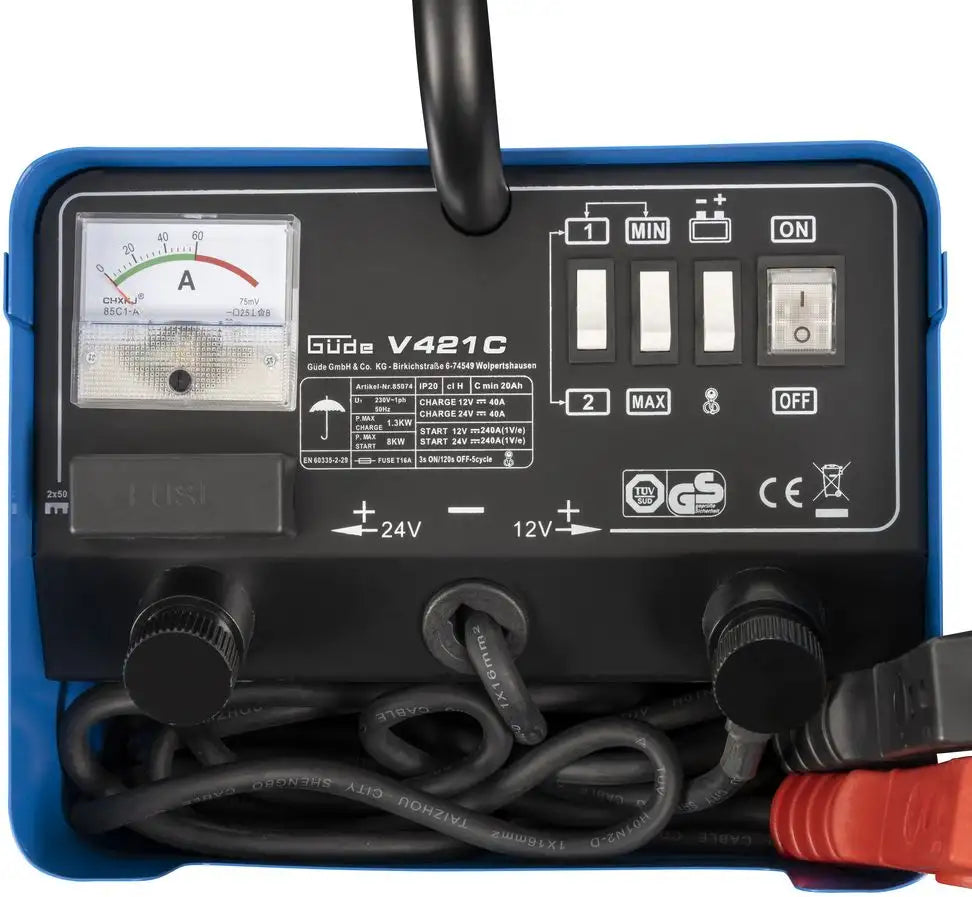 Chargeur de batterie et démarreur Güde V 421 C
