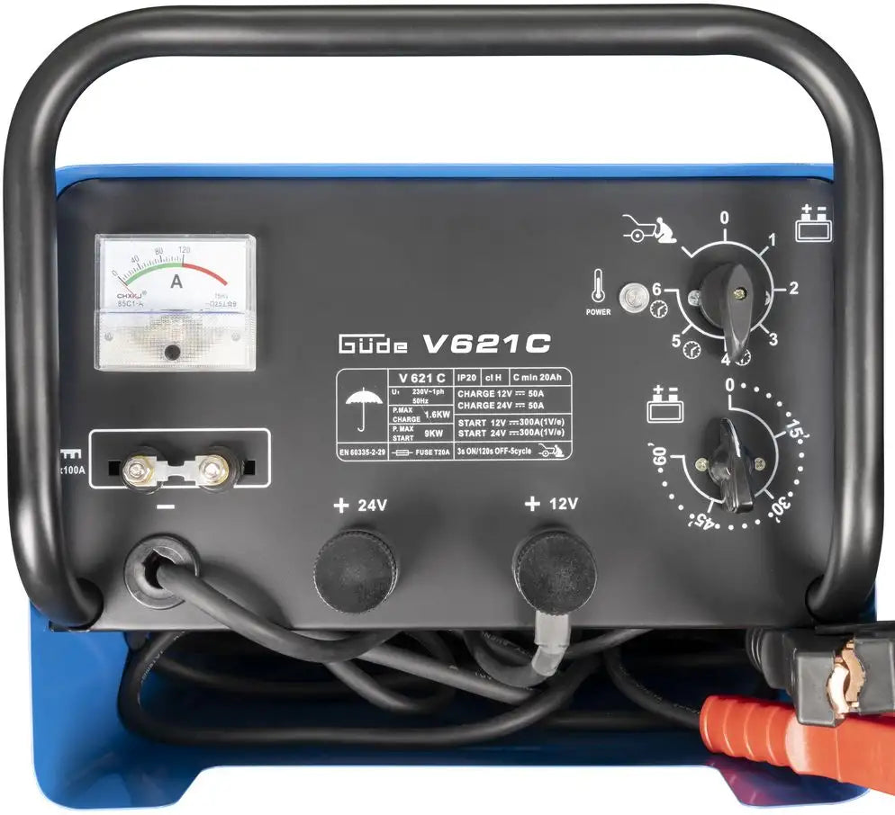 Chargeur de batterie Güde V 621 C 12/24 V avec fonction de démarrage